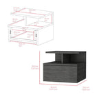 Nightstand Floating Flopini, Bedroom, Smokey Oak - Comfortable Living Decor