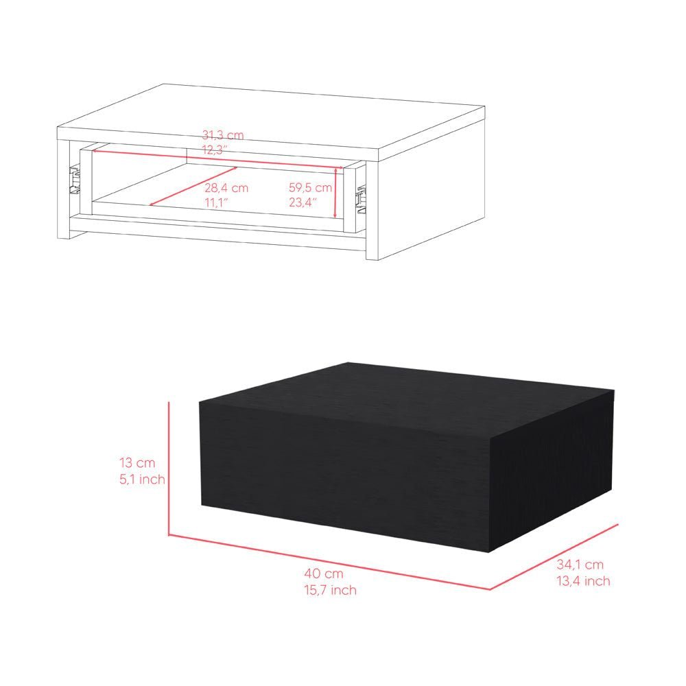 Nightstand Isola, Bedroom, Black - Comfortable Living Decor