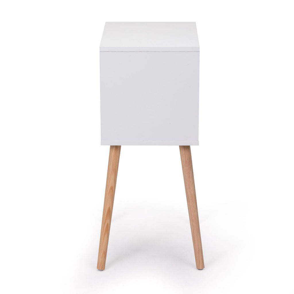 Nightstand with 2 Drawers, Bedside Tables with Solid Wood Legs and Storage, End Table, Side Table, Bedside Furniture for Bedroom, Living Room, White Walnut - Comfortable Living Decor