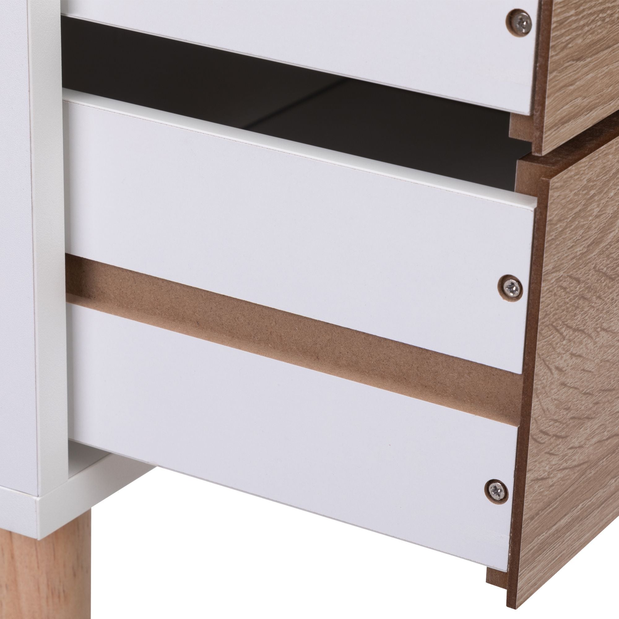 Nightstand with 2 Drawers, Bedside Tables with Solid Wood Legs and Storage, End Table, Side Table, Bedside Furniture for Bedroom, Living Room, White Walnut - Comfortable Living Decor