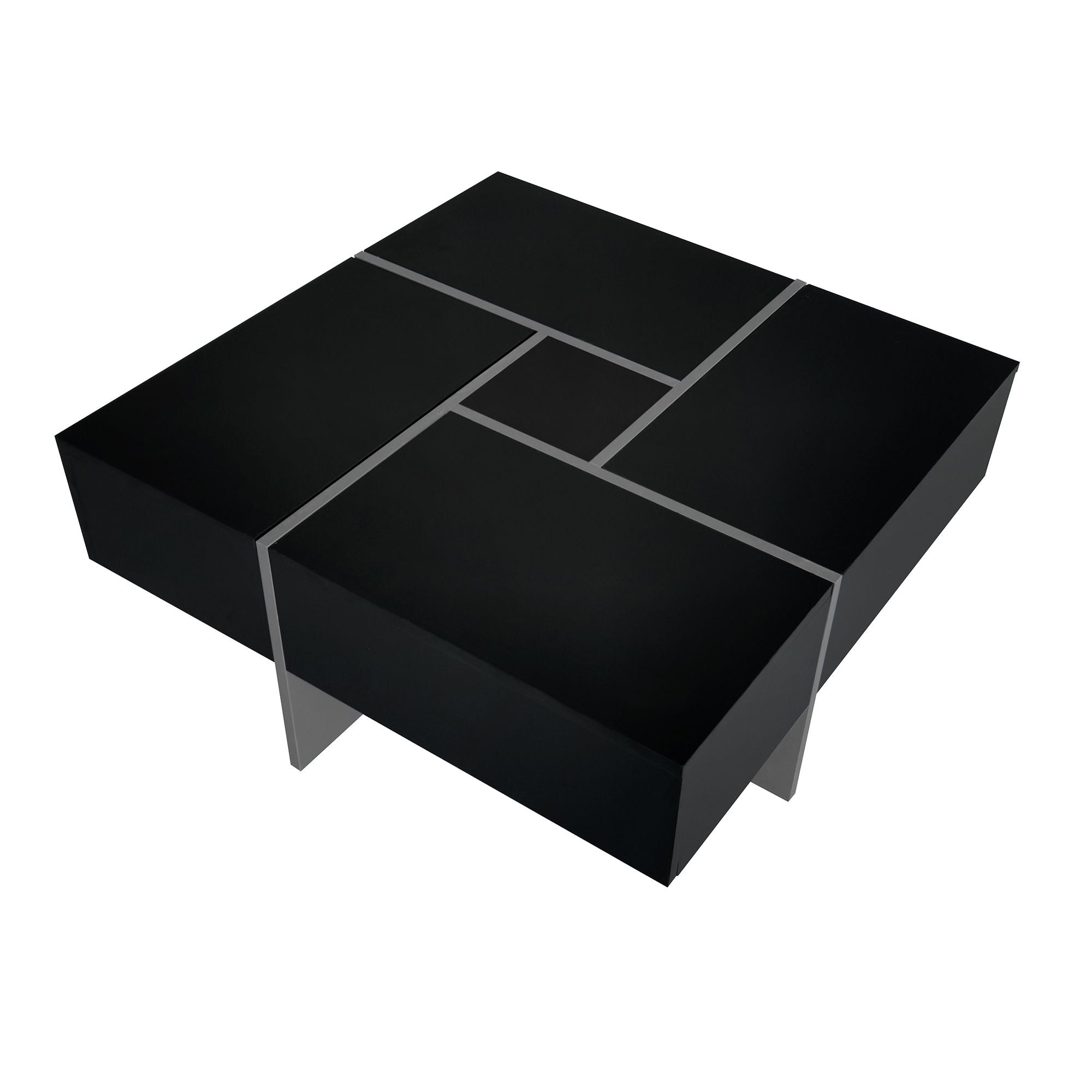 On - Trend Cocktail Table with 4 Storage Compartments by Yeah Depot - Comfortable Living Decor