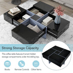 On - Trend Cocktail Table with 4 Storage Compartments by Yeah Depot - Comfortable Living Decor