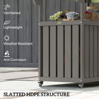 Outsunny Outdoor Bar Cart with Storage, Stainless Steel Outdoor Bar Table Top, Wheeled HDPE Kitchen Island for Food Prep, Gray - Comfortable Living Decor