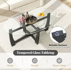 Oval Cocktail Coffee Table with Glass Top by Yeah Depot - Comfortable Living Decor