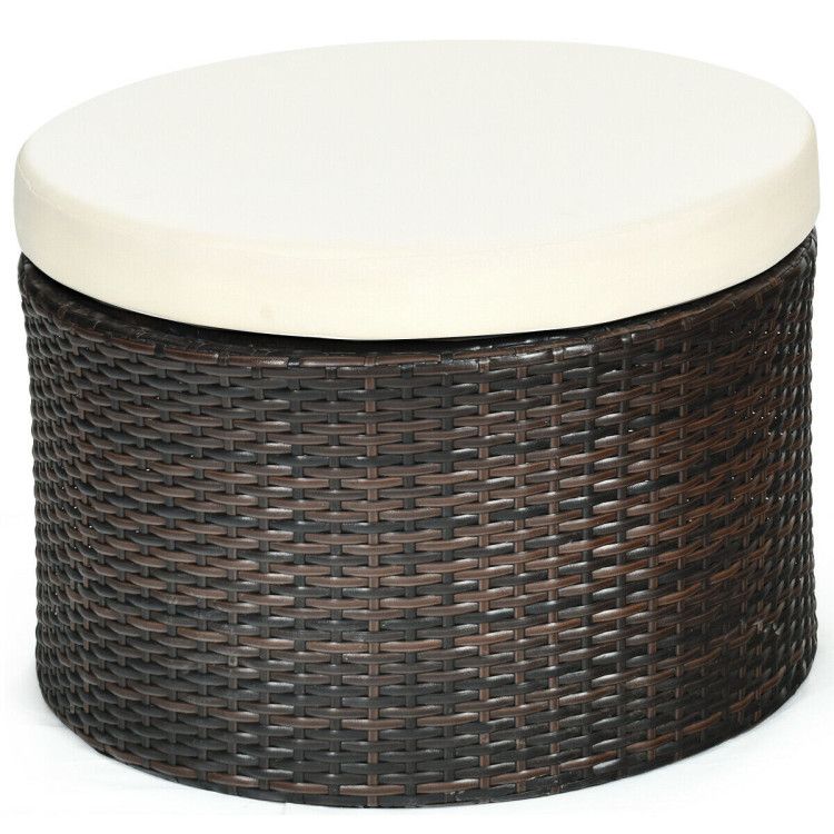Patio Round Daybed Rattan Furniture Sets with Canopy - Comfortable Living Decor
