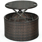 Patio Round Daybed Rattan Furniture Sets with Canopy - Comfortable Living Decor