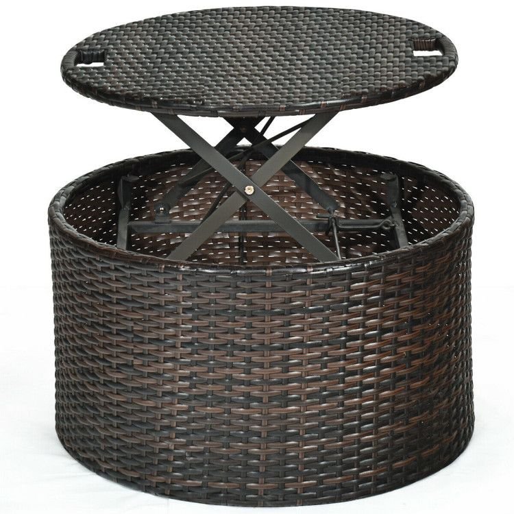Patio Round Daybed Rattan Furniture Sets with Canopy - Comfortable Living Decor