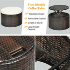 Patio Round Daybed Rattan Furniture Sets with Canopy - Comfortable Living Decor