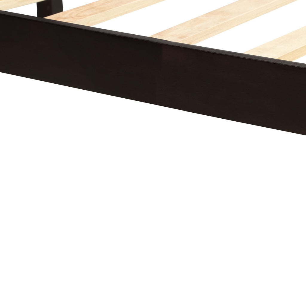 Platform Bed Frame with Headboard ; Wood Slat Support ; No Box Spring Needed ; Queen; Espresso - Comfortable Living Decor