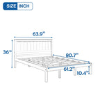 Platform Bed Frame with Headboard ; Wood Slat Support ; No Box Spring Needed ; Queen; Espresso - Comfortable Living Decor
