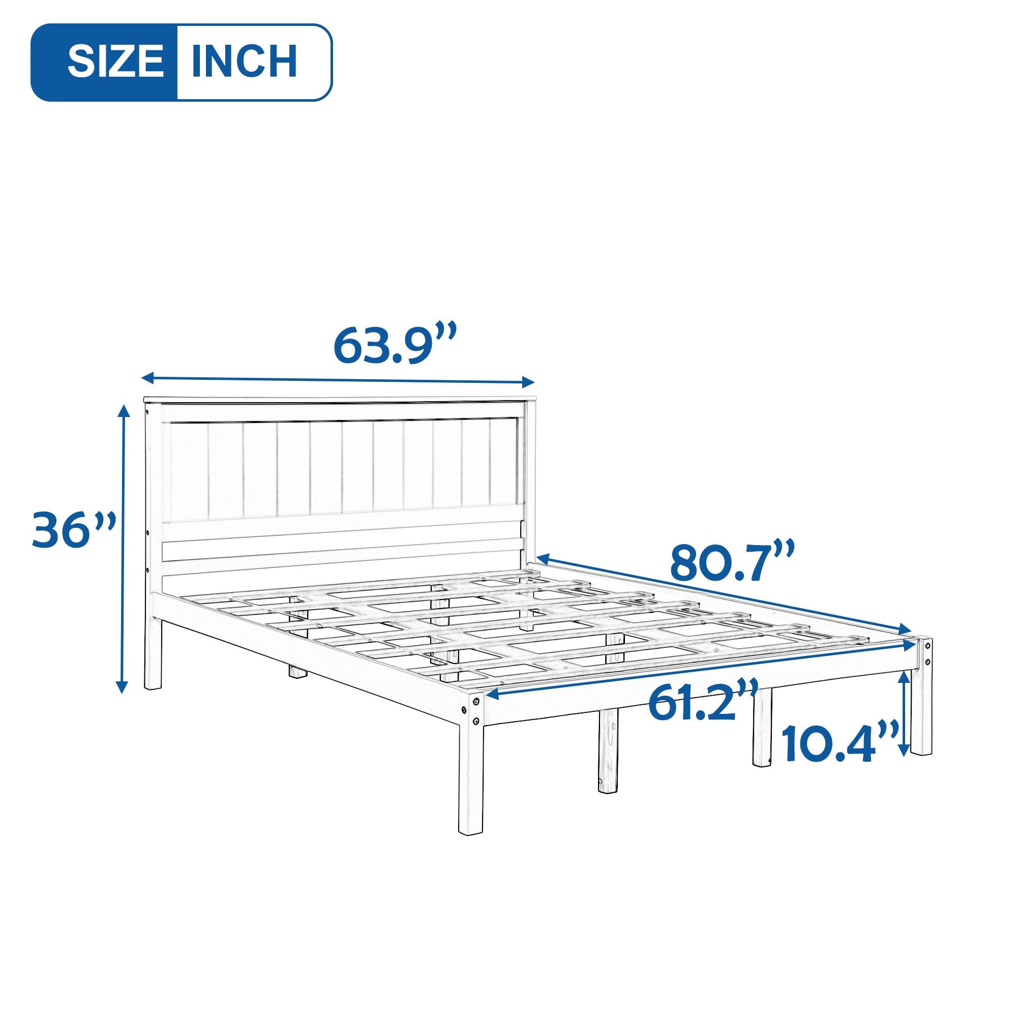 Platform Bed Frame with Headboard ; Wood Slat Support ; No Box Spring Needed ; Queen; Espresso - Comfortable Living Decor