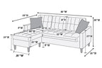Polyfiber Blue/Grey Sectional Sofa - Comfortable Living Decor