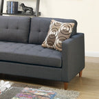 Polyfiber Blue/Grey Sectional Sofa - Comfortable Living Decor