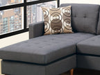 Polyfiber Blue/Grey Sectional Sofa - Comfortable Living Decor