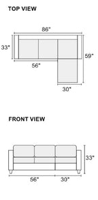 Polyfiber Blue/Grey Sectional Sofa - Comfortable Living Decor