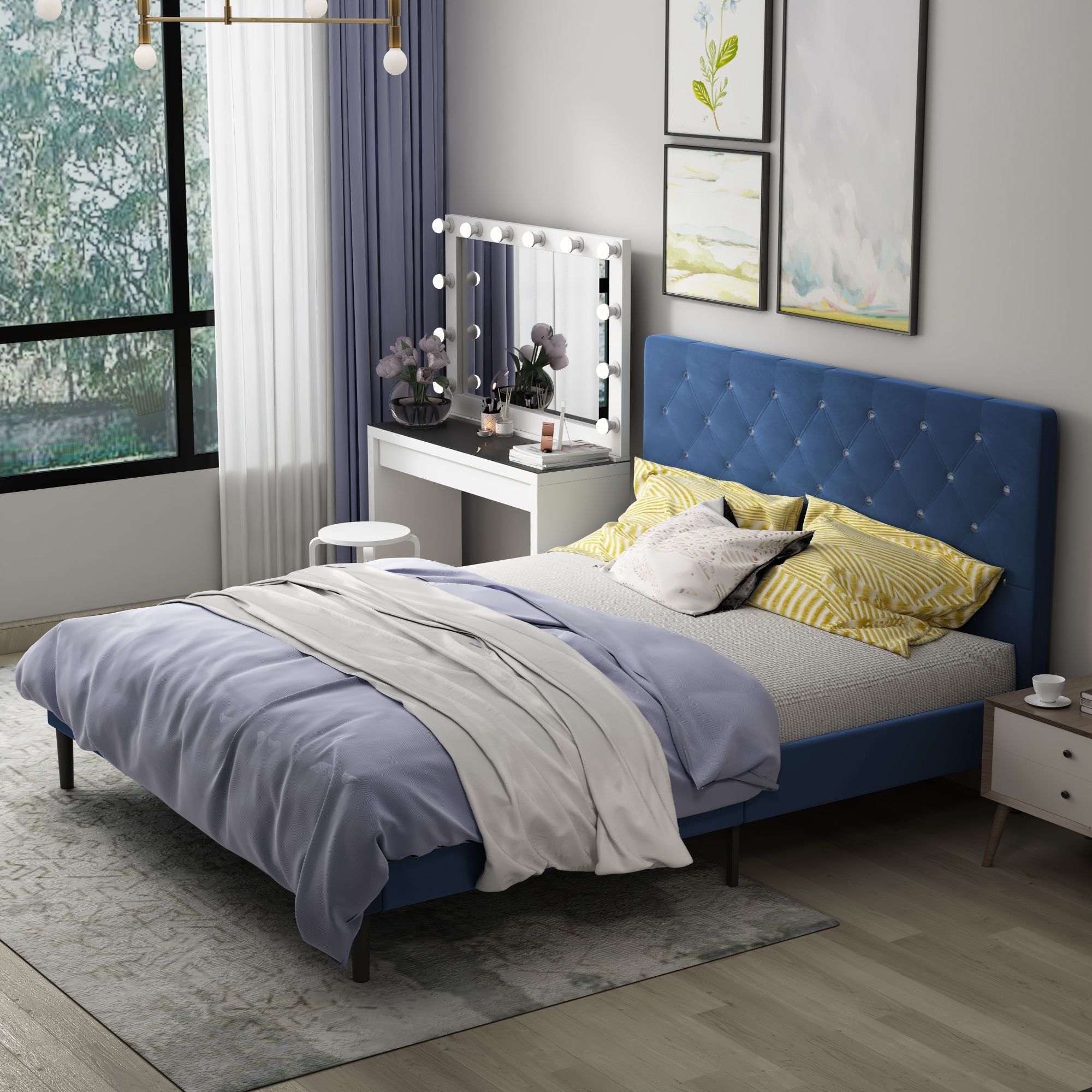 Queen Size Bed Frame w/ Headboard by Yeah Depot - Comfortable Living Decor