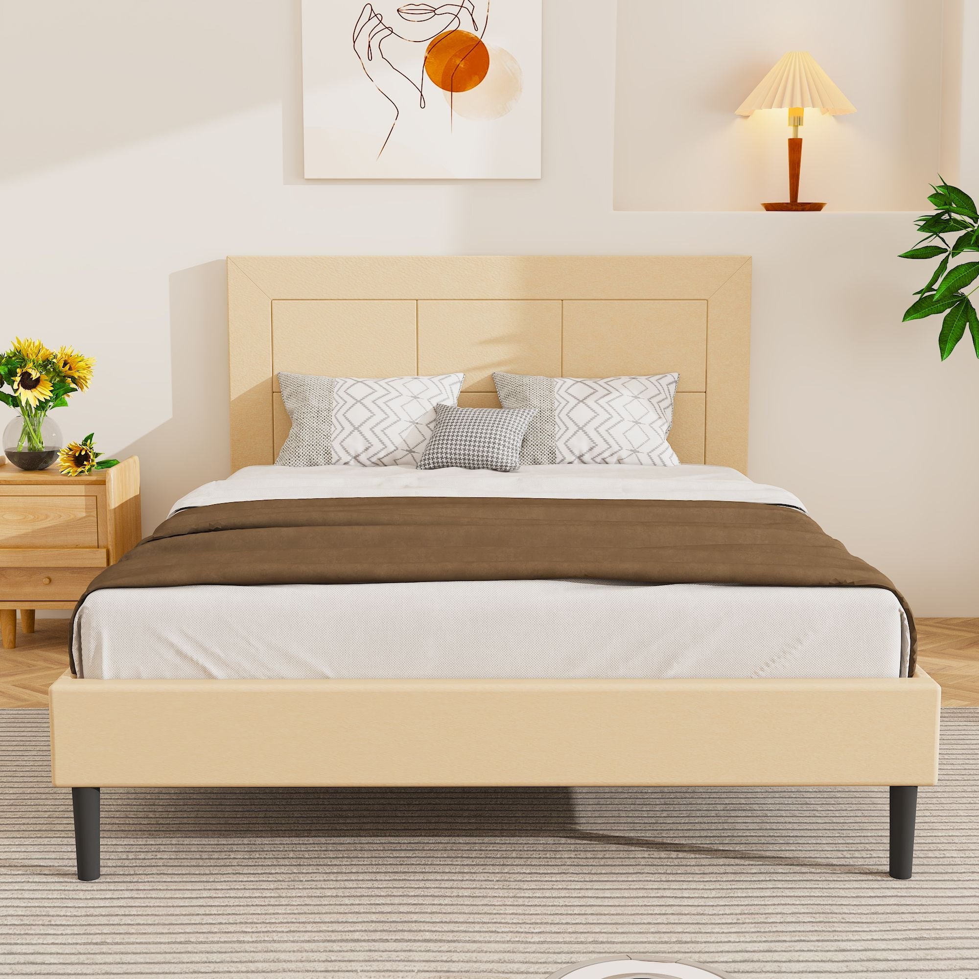 Queen Size Bed Frame w/ Headboard by Yeah Depot - Comfortable Living Decor