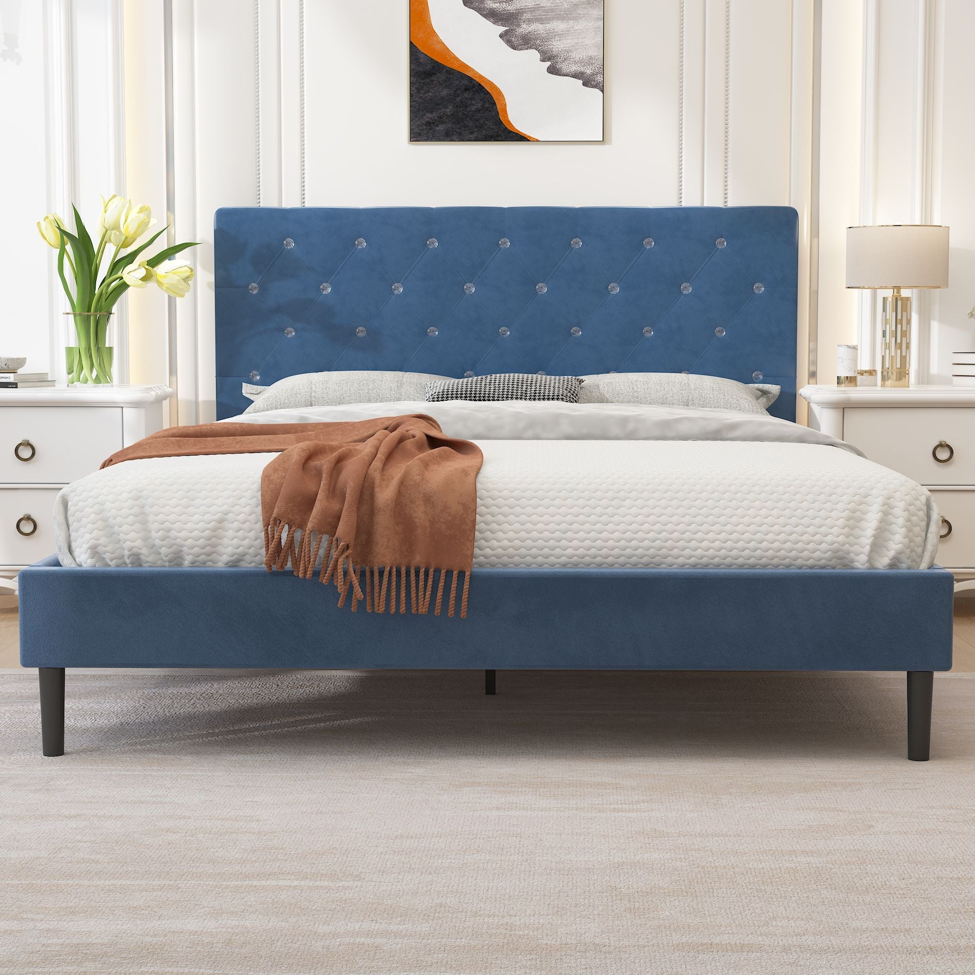 Queen Size Bed Frame w/ Headboard by Yeah Depot - Comfortable Living Decor