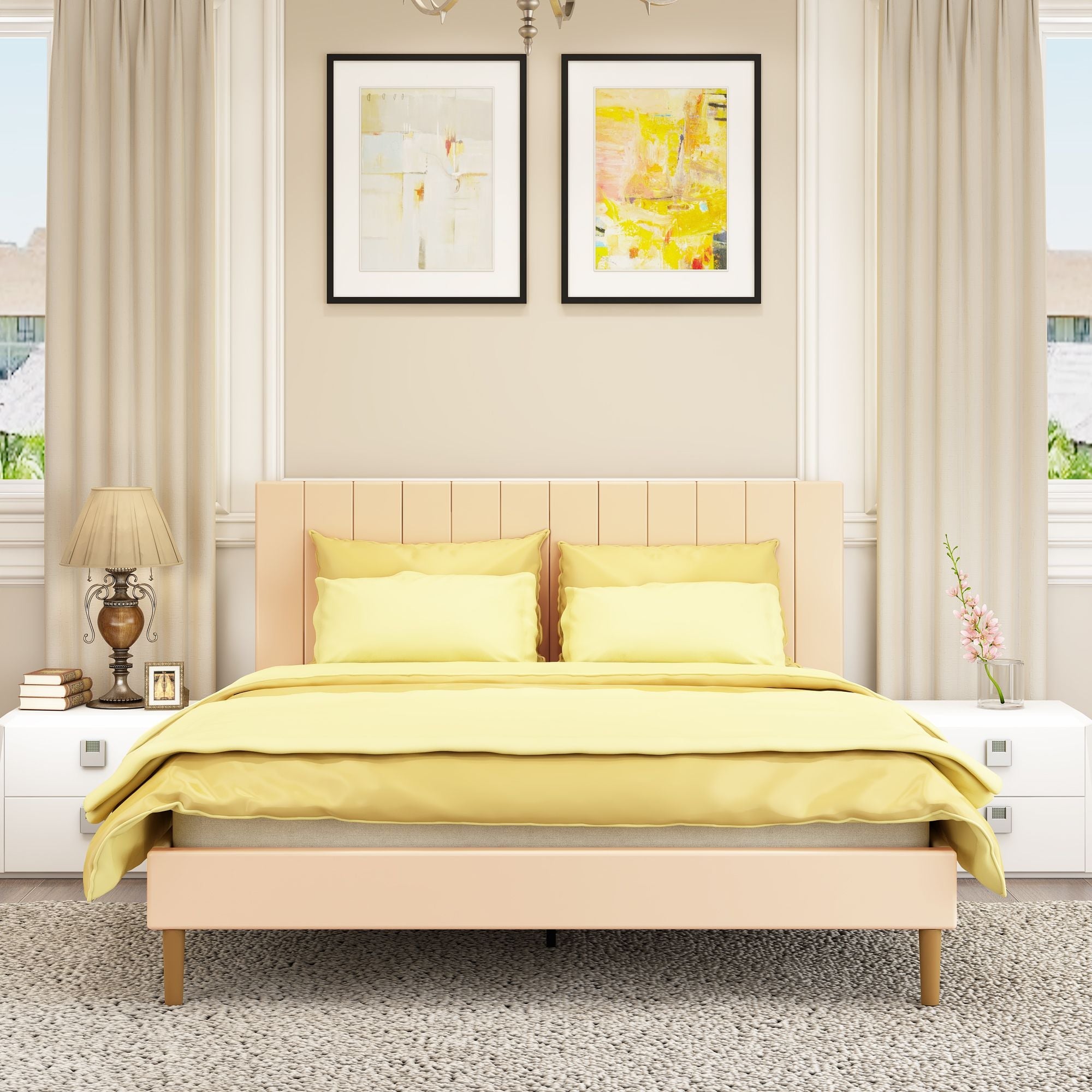 Queen Size Bed Frame w/ Headboard by Yeah Depot - Comfortable Living Decor