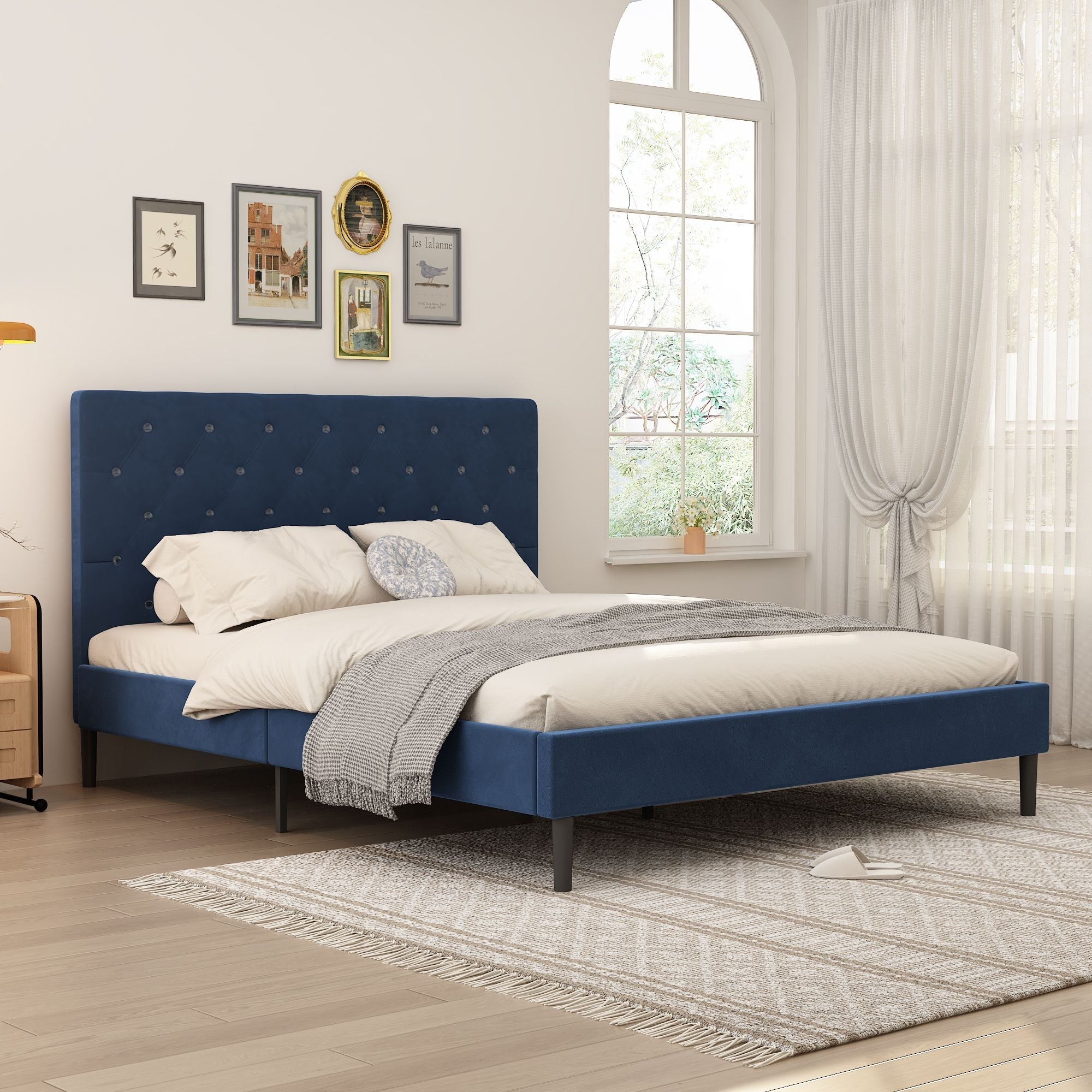 Queen Size Bed Frame w/ Headboard by Yeah Depot - Comfortable Living Decor