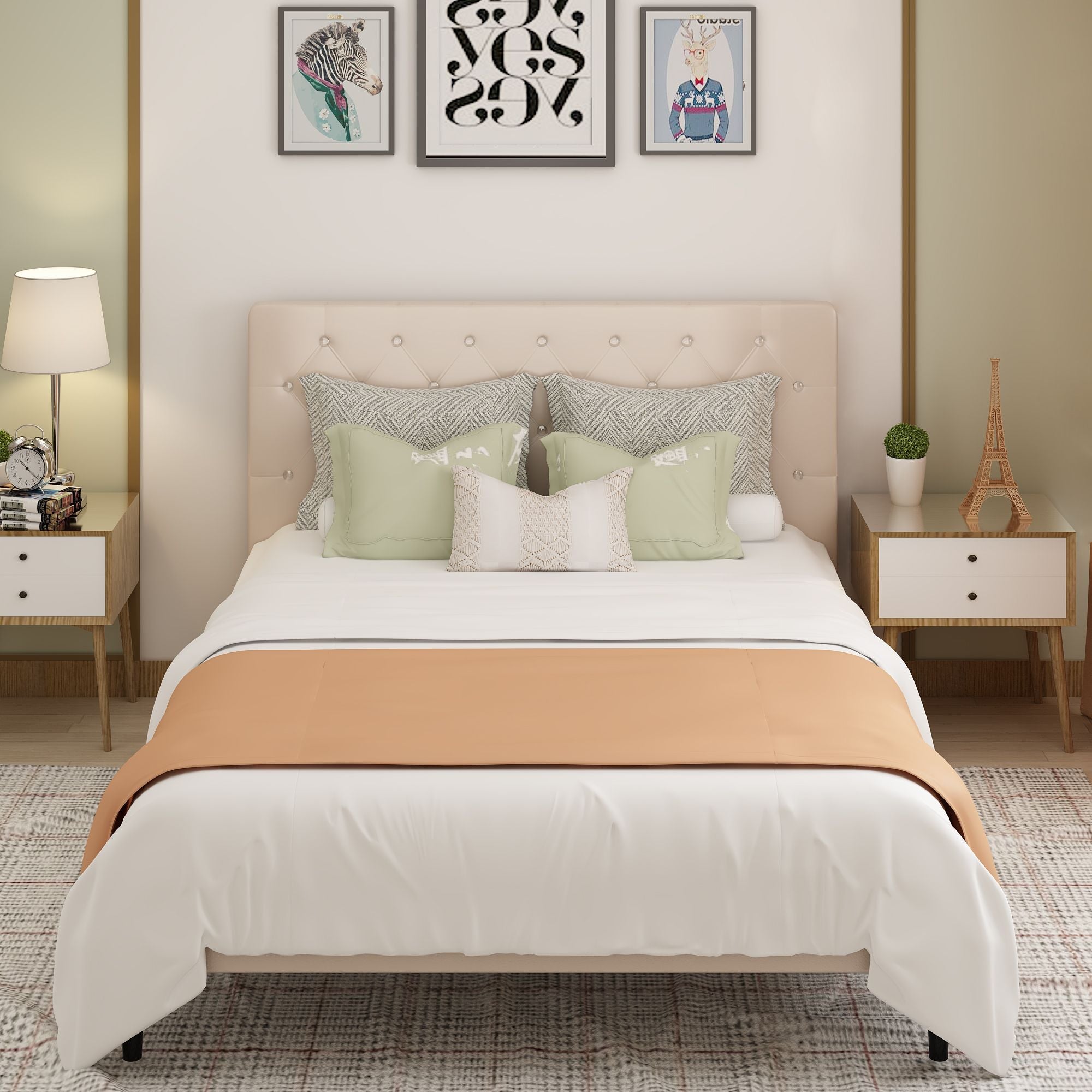 Queen Size Bed Frame w/ Headboard by Yeah Depot - Comfortable Living Decor