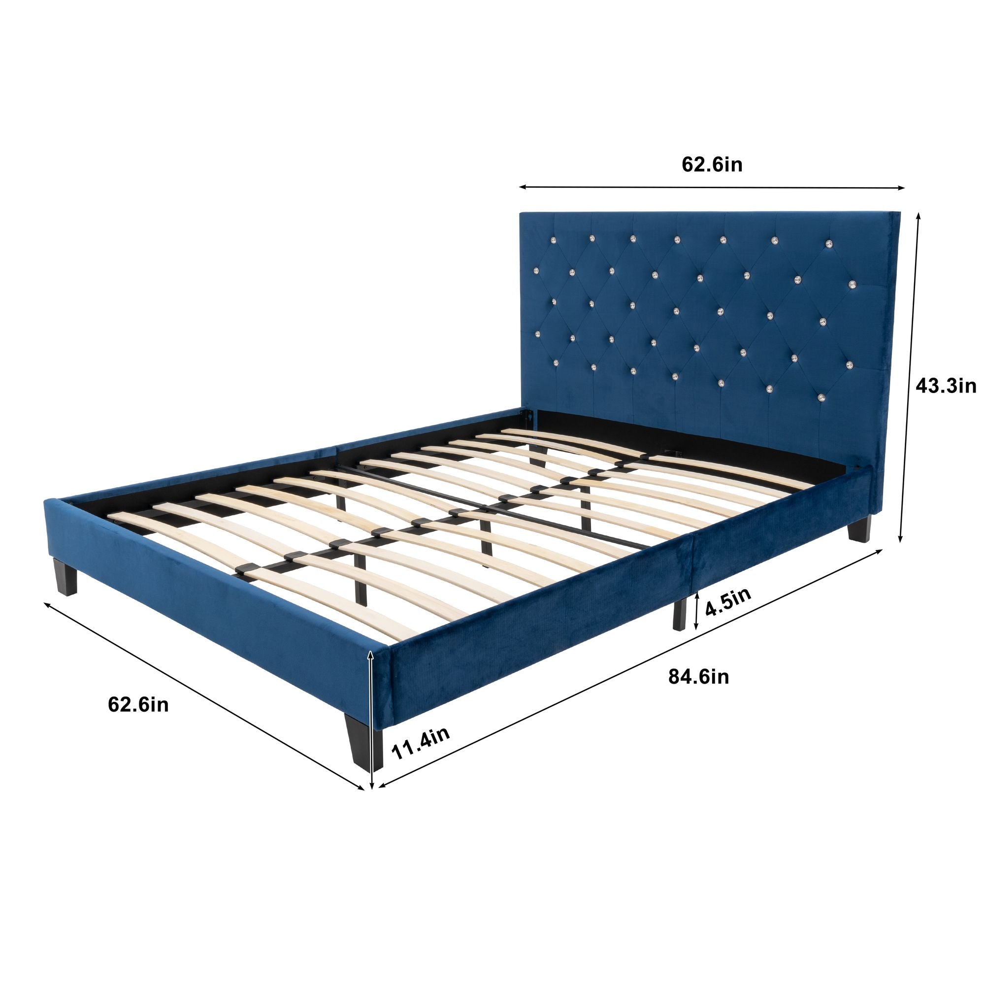 Queen Size Bed Frame w/ Headboard by Yeah Depot - Comfortable Living Decor