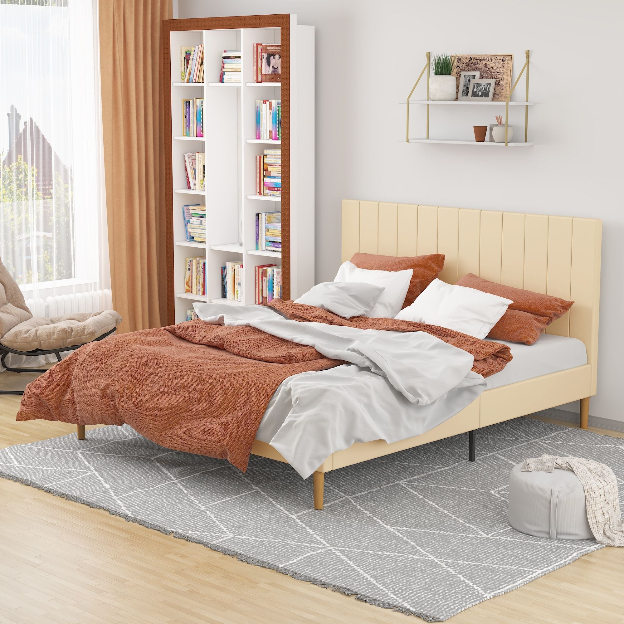 Queen Size Bed Frame w/ Headboard by Yeah Depot - Comfortable Living Decor