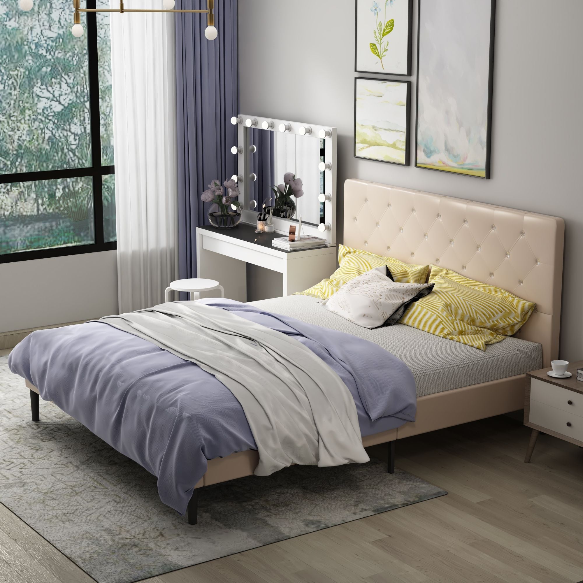 Queen Size Bed Frame w/ Headboard by Yeah Depot - Comfortable Living Decor