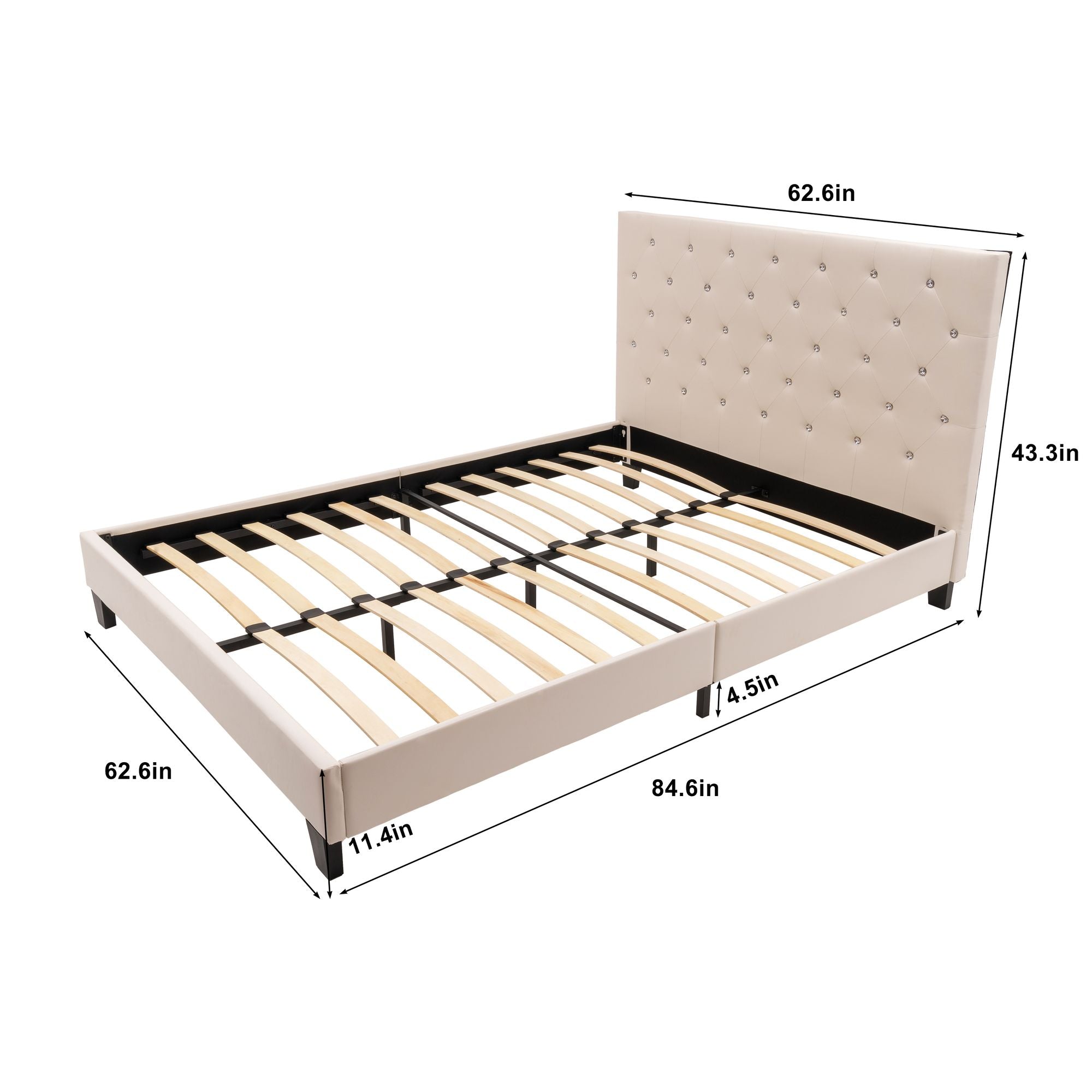 Queen Size Bed Frame w/ Headboard by Yeah Depot - Comfortable Living Decor