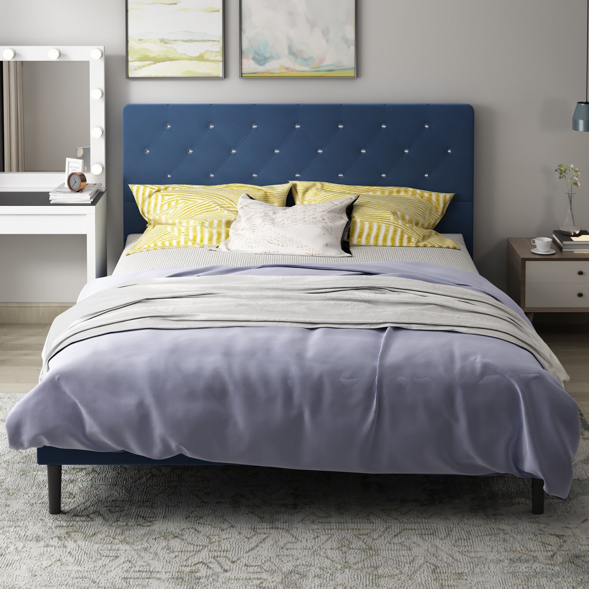 Queen Size Bed Frame w/ Headboard by Yeah Depot - Comfortable Living Decor