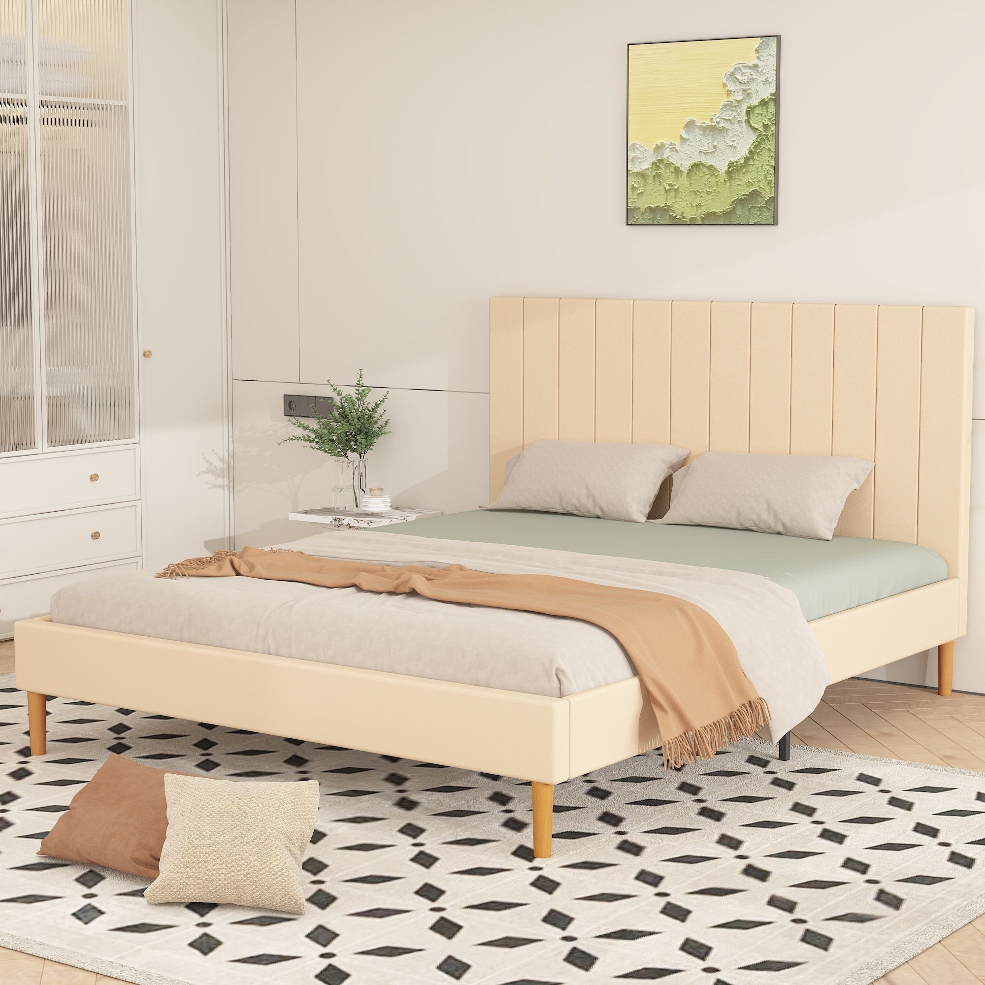 Queen Size Bed Frame w/ Headboard by Yeah Depot - Comfortable Living Decor