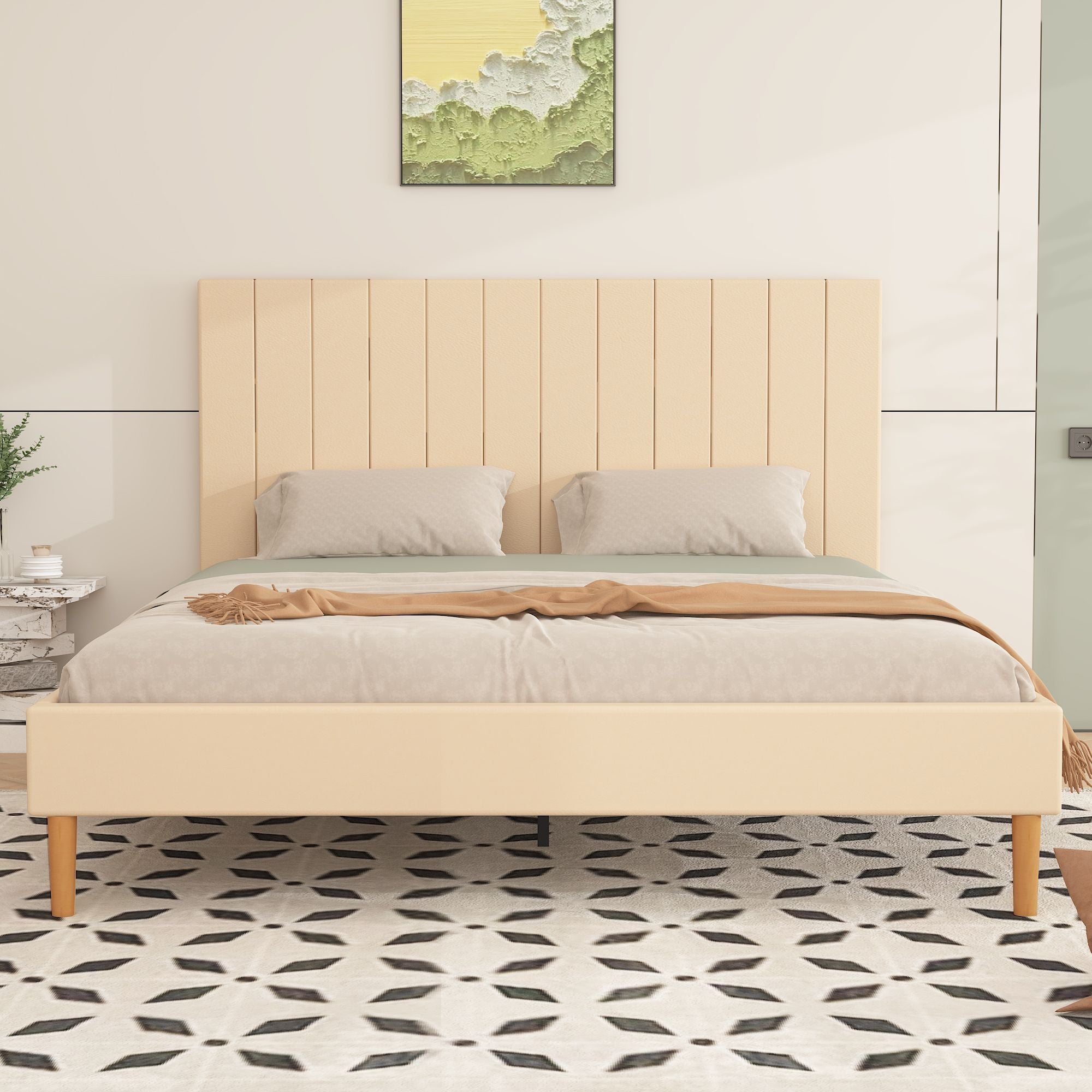 Queen Size Bed Frame w/ Headboard by Yeah Depot - Comfortable Living Decor