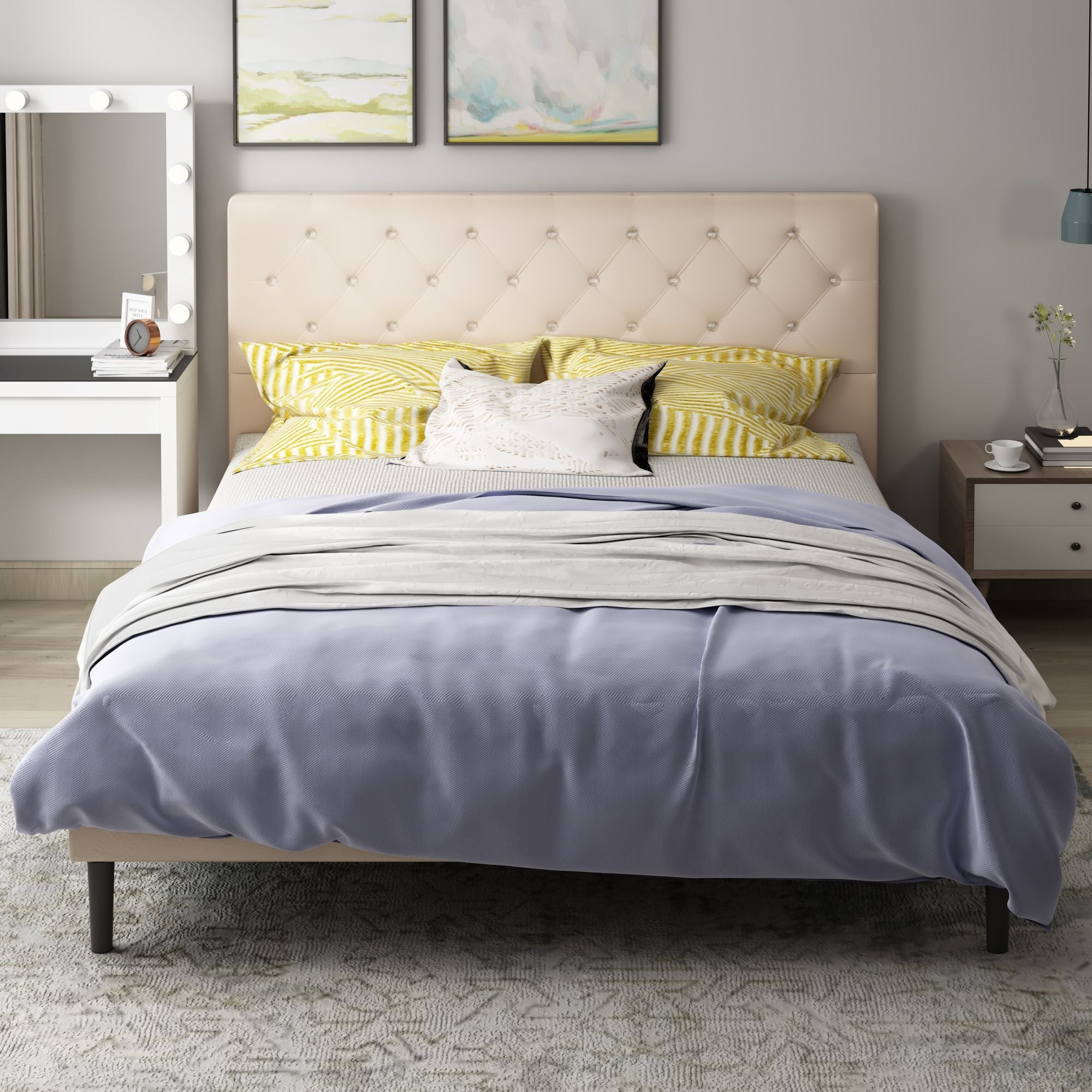 Queen Size Bed Frame w/ Headboard by Yeah Depot - Comfortable Living Decor