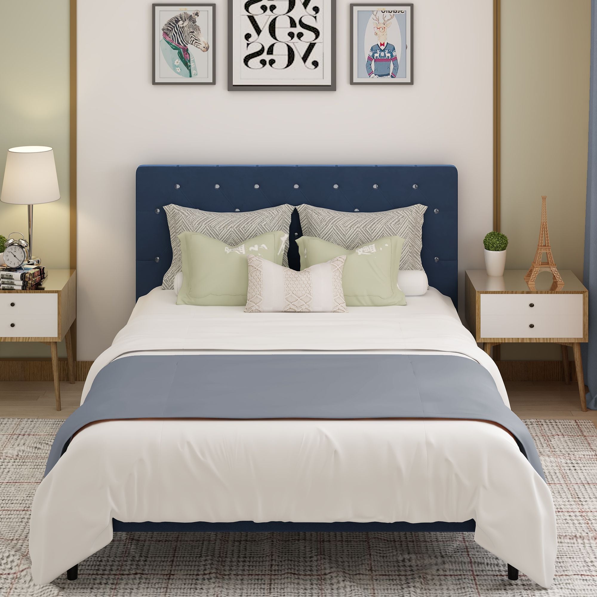 Queen Size Bed Frame w/ Headboard by Yeah Depot - Comfortable Living Decor