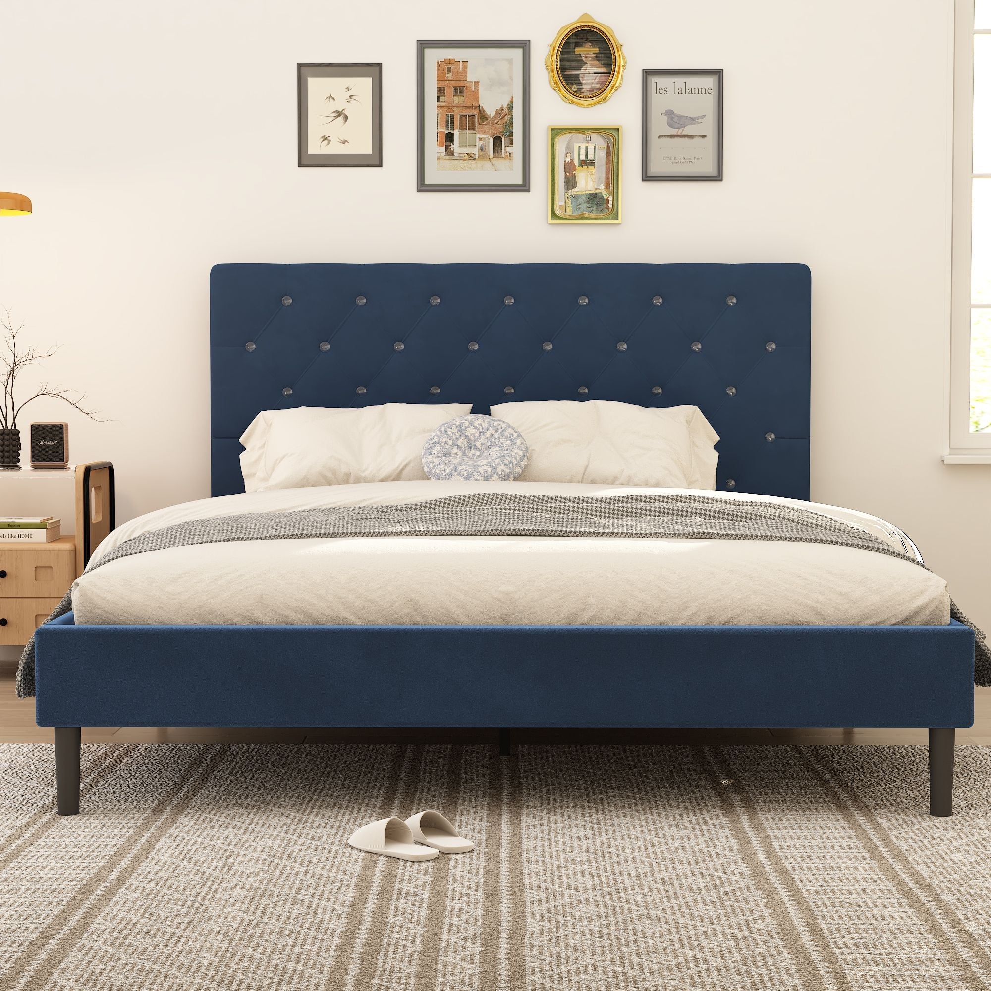 Queen Size Bed Frame w/ Headboard by Yeah Depot - Comfortable Living Decor