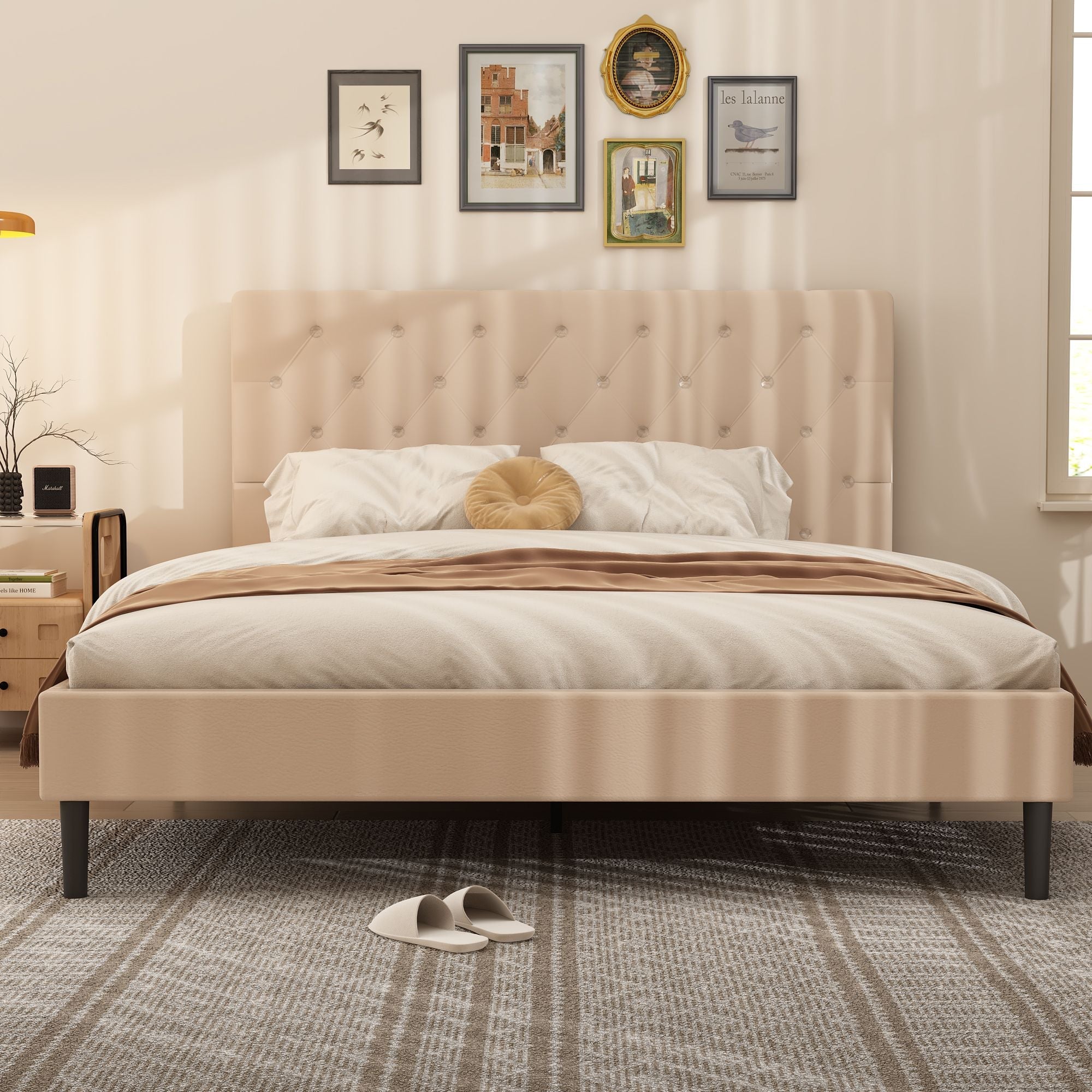 Queen Size Bed Frame w/ Headboard by Yeah Depot - Comfortable Living Decor