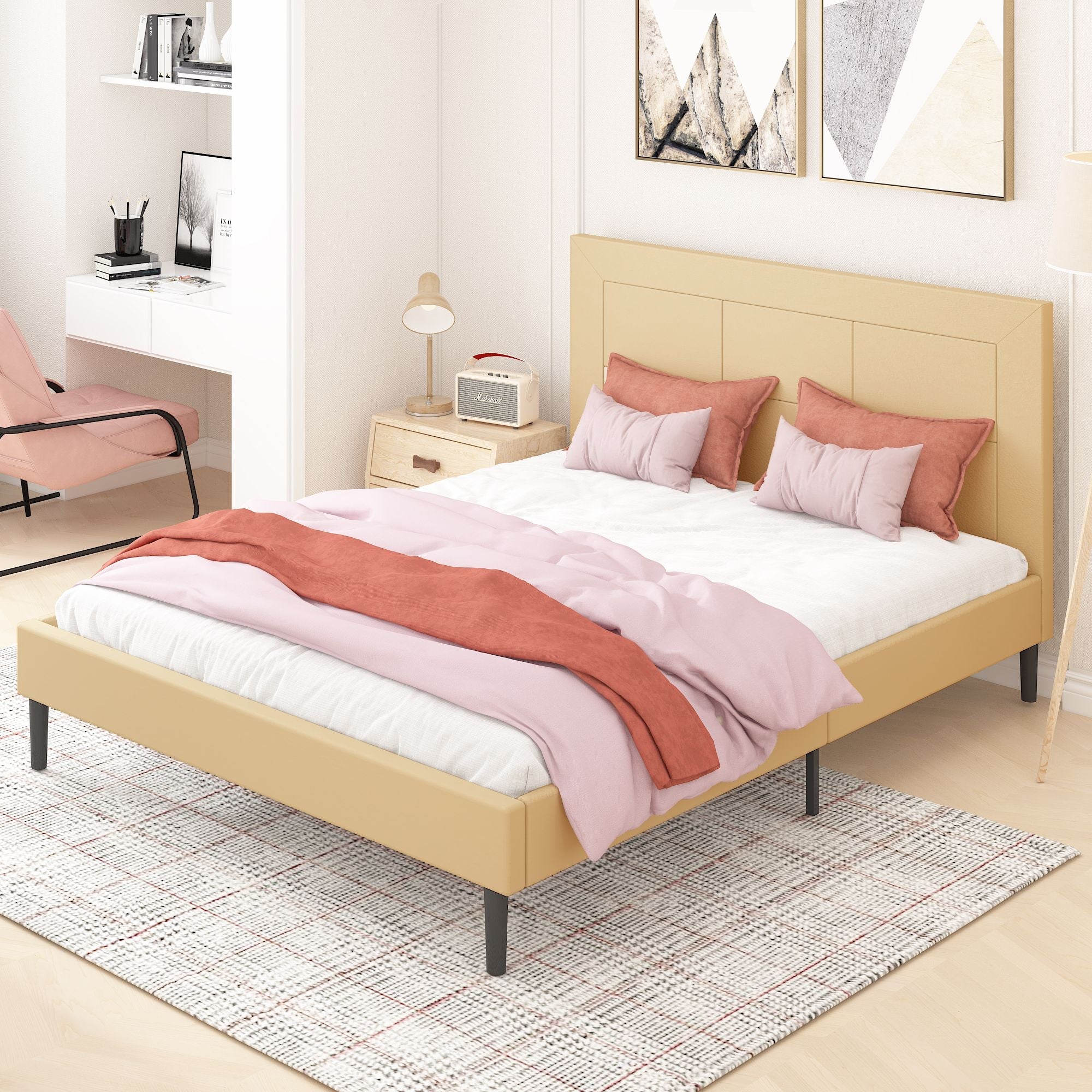Queen Size Bed Frame w/ Headboard by Yeah Depot - Comfortable Living Decor