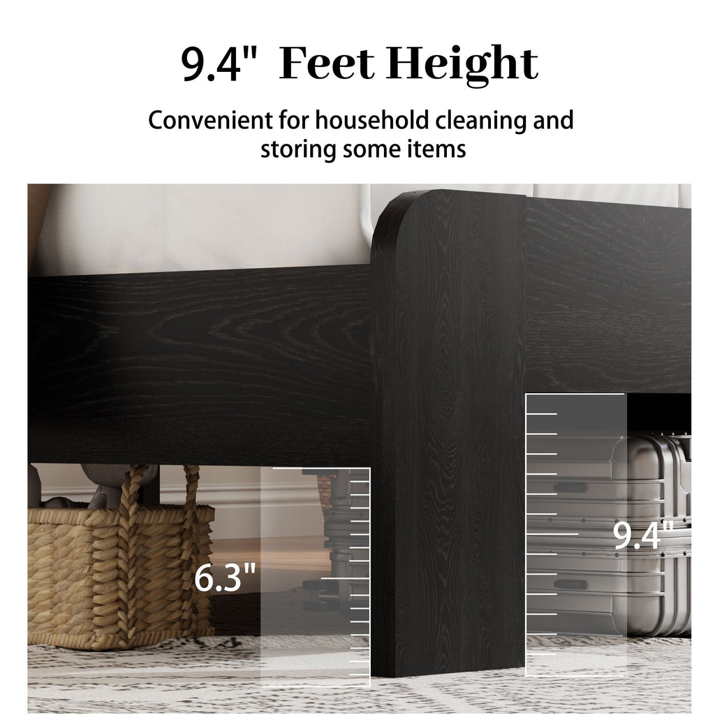 Queen Size Platform Bed Frame w/ LED Light by Yeah Depot - Comfortable Living Decor