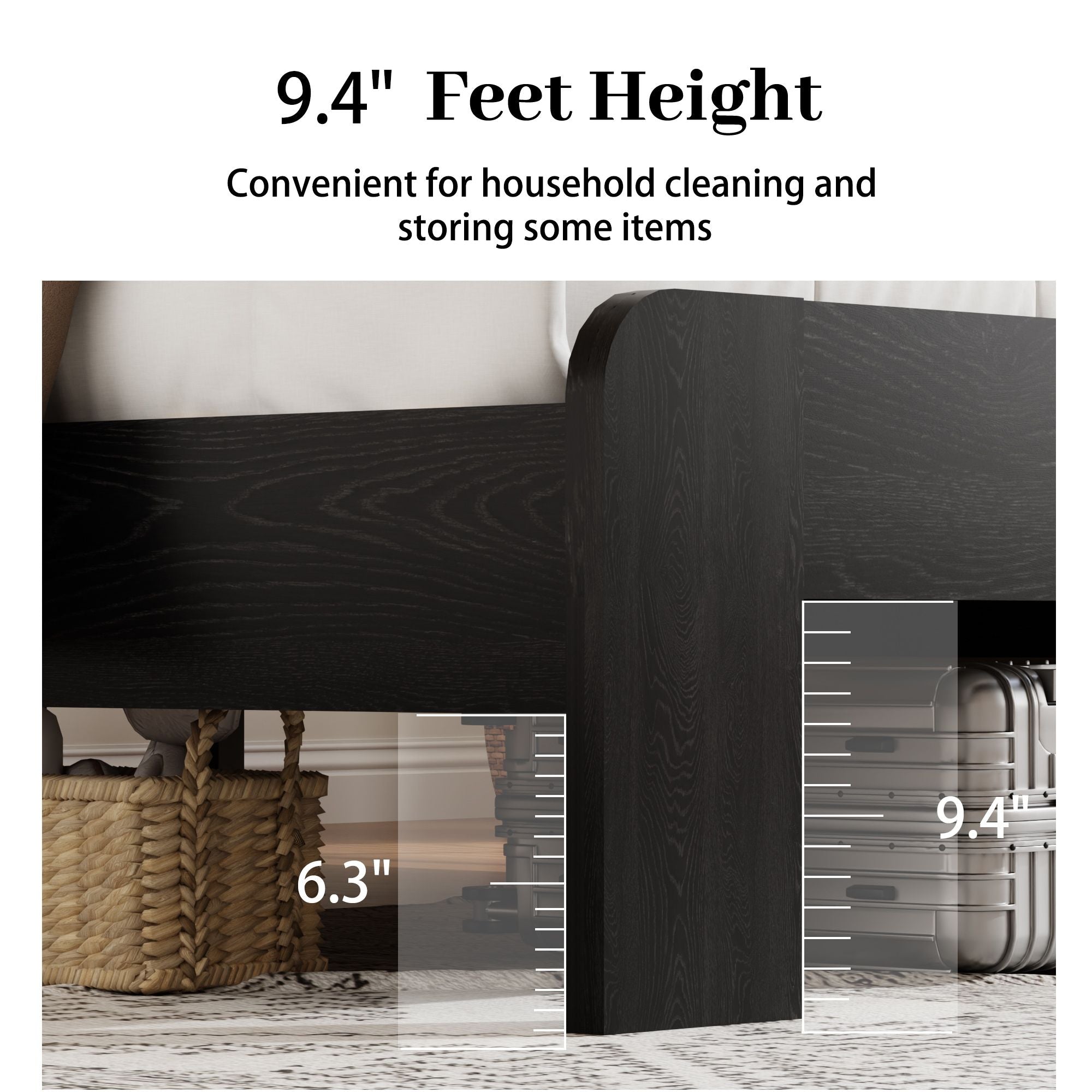Queen Size Platform Bed Frame w/ LED Light by Yeah Depot - Comfortable Living Decor