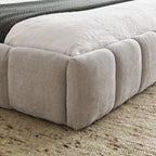 Queen Size Upholstered Bed Frame with Chenille Fabric by Yeah Depot - Comfortable Living Decor