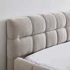 Queen Size Upholstered Bed Frame with Chenille Fabric by Yeah Depot - Comfortable Living Decor