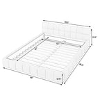 Queen Size Upholstered Bed Frame with Chenille Fabric by Yeah Depot - Comfortable Living Decor