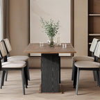 Rectangle Dining Table, Modern Kitchen Table Set for 6, Wooden Furniture with Heavy Duty Base - Comfortable Living Decor