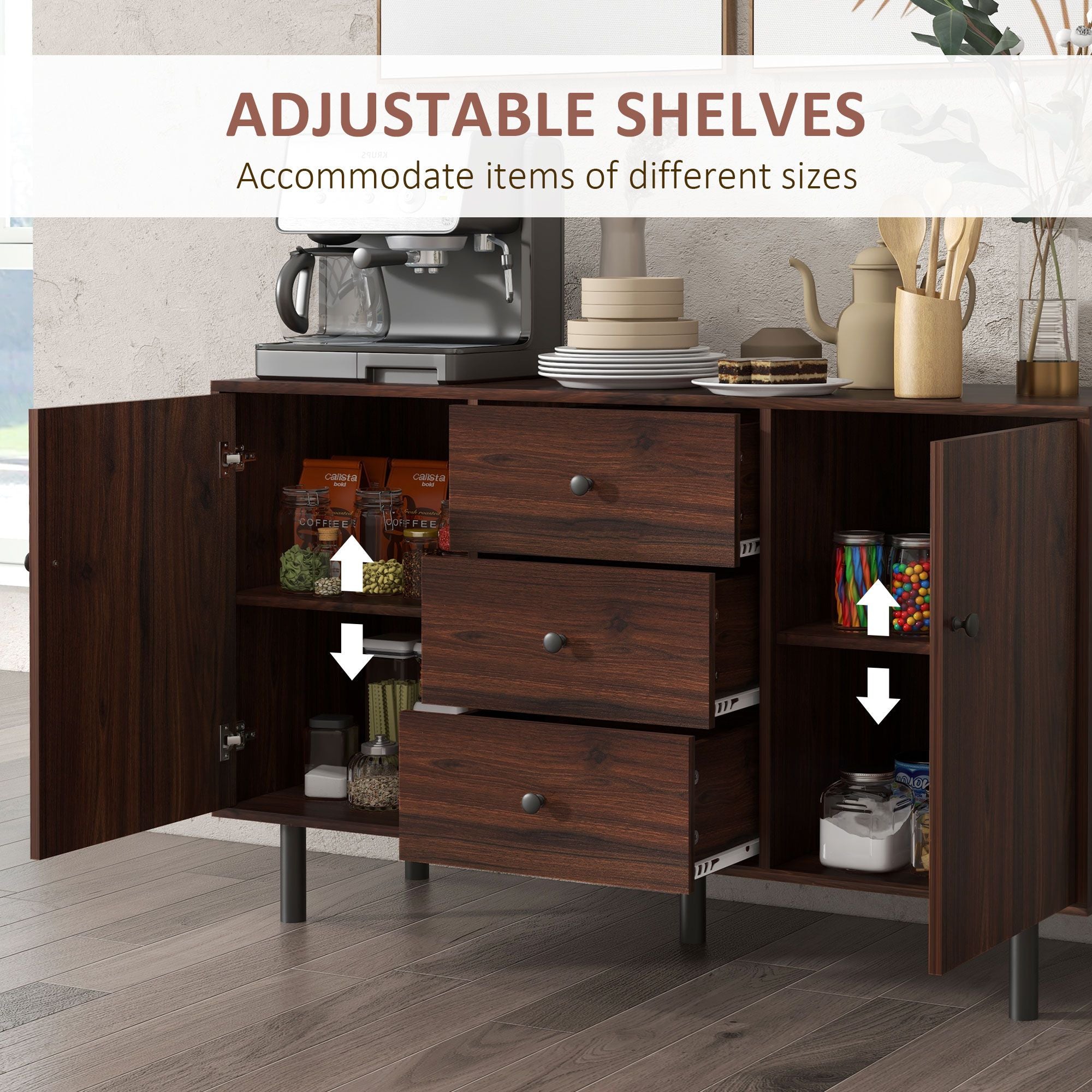 Retro Sideboard Kitchen Buffet by Homcom - Comfortable Living Decor