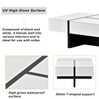 Rosmary High Gloss Surface Cocktail Table by Orien - Comfortable Living Decor