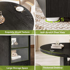 Round Dining Table with Storage, Modern Wood Dinner Table - Comfortable Living Decor