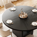 Round Dining Table with Storage, Modern Wood Dinner Table - Comfortable Living Decor