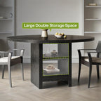 Round Dining Table with Storage, Modern Wood Dinner Table - Comfortable Living Decor