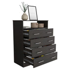Serbian Four Drawer Dresser, Superior Top, One Open Shelf - Comfortable Living Decor