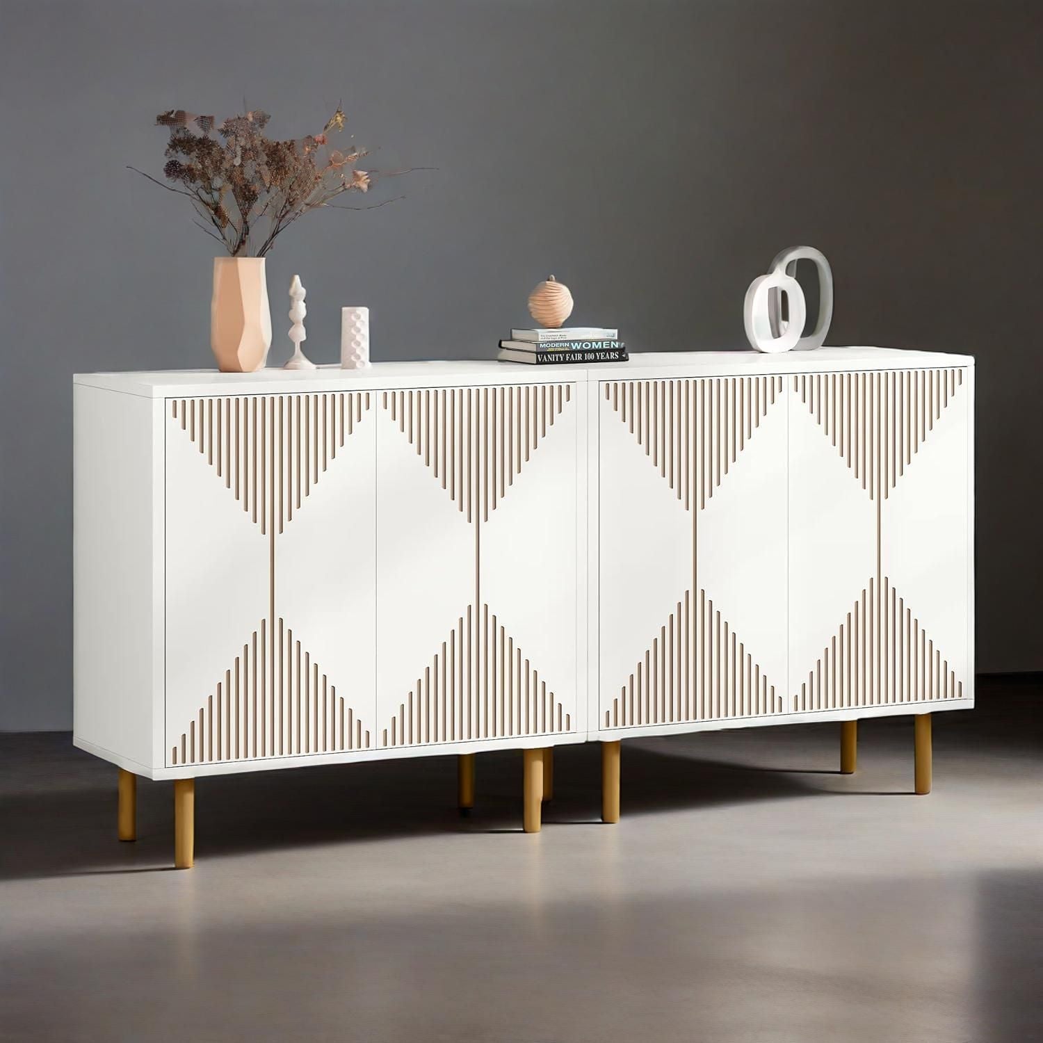 Sideboard Buffet Cabinet, Modern Sideboard Cabinet with 4 Doors - Comfortable Living Decor